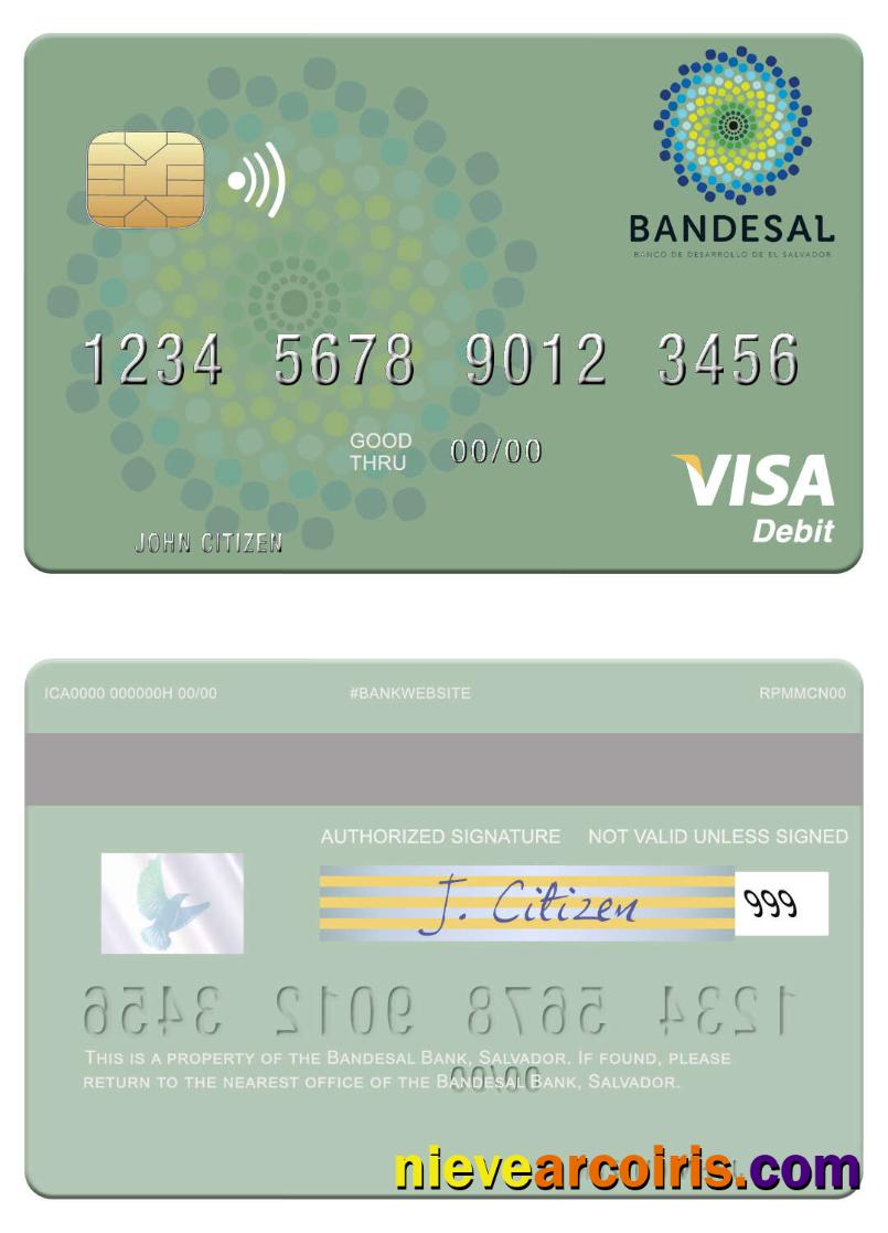Salvador Bandesal Bank visa debit card